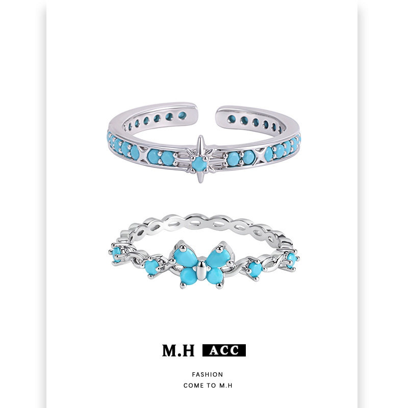Niche, exquisite, cool, fashionable and versatile stacking rings for women, new style, fresh opening, adjustable index finger rings wholesale