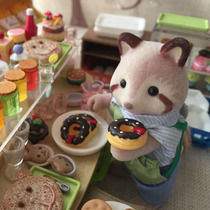 1 12 Mini food play house food play scene chocolate doughnut