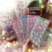 South Korea exports exquisite children cartoon stereo sponge unicorn pony sticker paste 4 colors optional