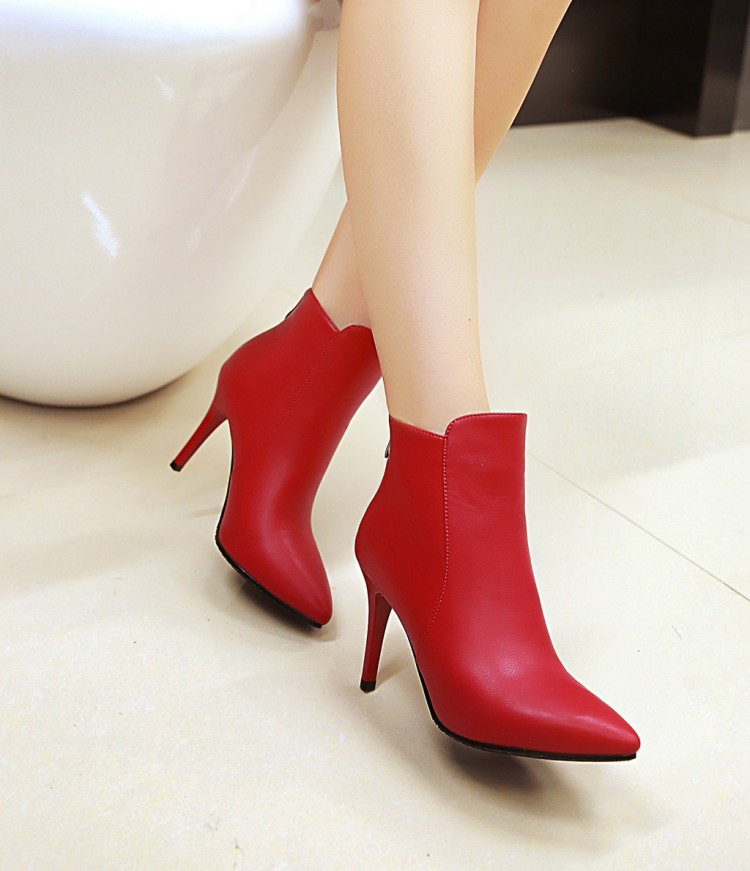 Đỏ giày màu be giày cưới phù dâu nhọn chuyên nghiệp stiletto cao gót giày kích thước lớn khởi động của phụ nữ kích thước nhỏ giày của phụ nữ XH