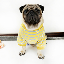 Bacon Pharmaine clothes Fat dog clothes Pet Stripes with sequins Necroe Clothing Autumn Winter Plus Suede Clothes Snownery Clothes