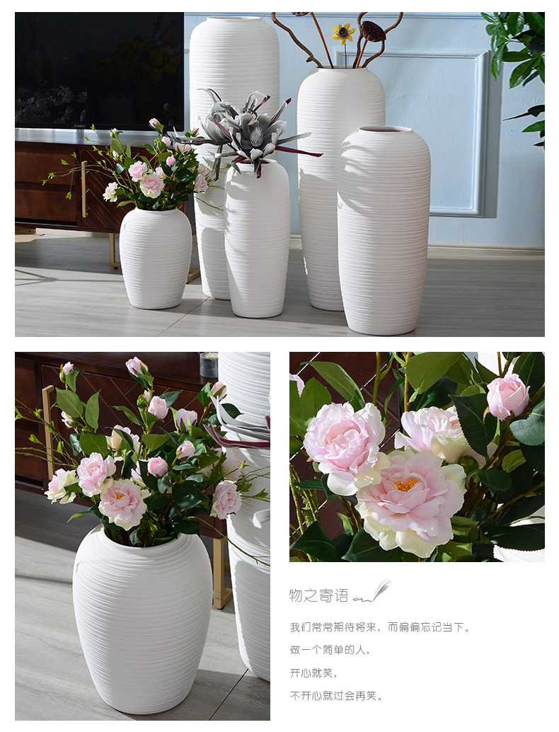 European big white vase furnishing articles furnishing articles sitting room be born I and contracted ins flower arranging simulation flower POTS to large