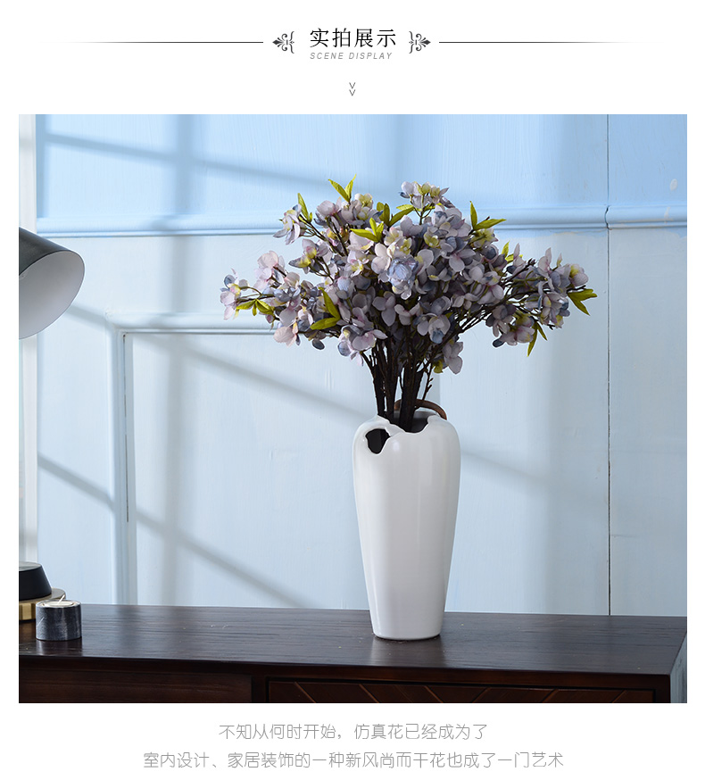 Lou qiao ou I and contracted white ceramic vase furnishing articles dried flower arranging flowers sitting room Nordic creative decoration