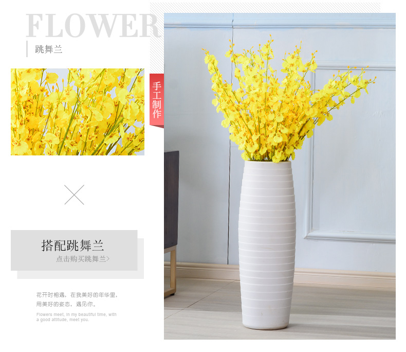 The Nordic European ceramic vase large floor furnishing articles simulation flower contracted sitting room put ins white flower implement ideas