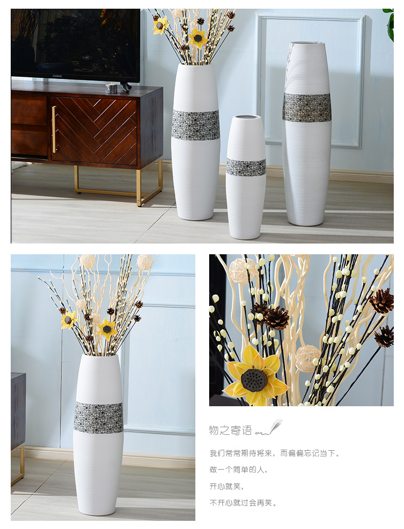 Jingdezhen ceramic large ground vase creative decorations furnishing articles furnishing articles sitting room dry flower arranging flowers boreal Europe style