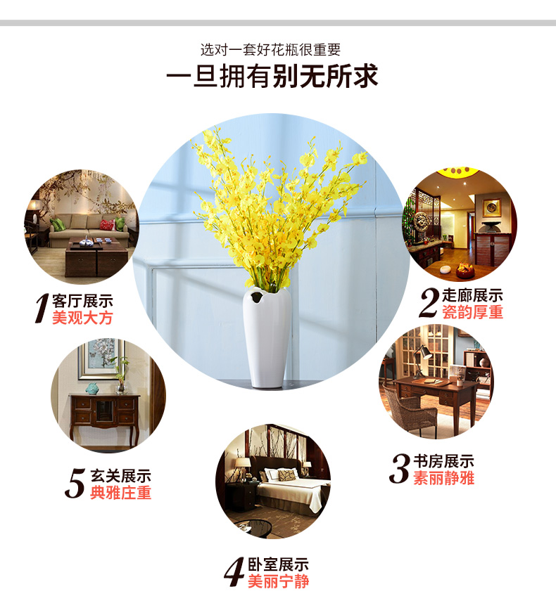 Lou qiao ou I and contracted white ceramic vase furnishing articles dried flower arranging flowers sitting room Nordic creative decoration