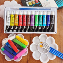 Waterproof acrylic pigment gouache watercolor 12-color finger painting graffiti painting handmade diy sponge seal palette