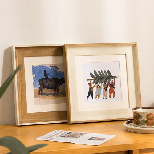 Ретро квадратная настенная фоторамка, акварель, в американском стиле, изысканный стиль