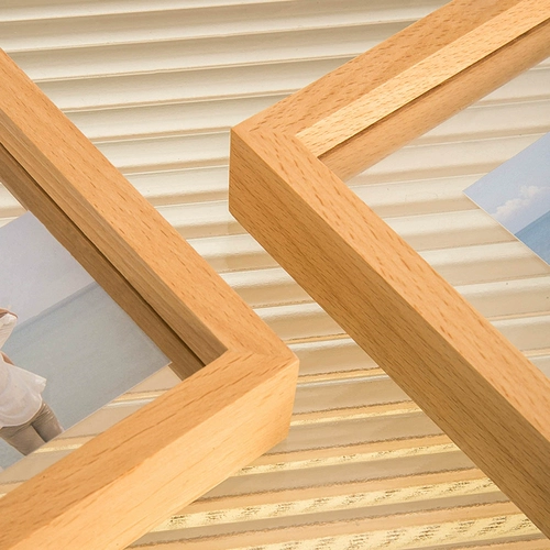 Двусторонная прозрачная фоторамка из натурального дерева, образец, настенная фотография