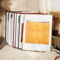 Wood grain aluminum alloy customized any size framed frame frame decorative metal photo frame hanging wall thin narrow edge poster