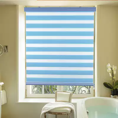 Double-layer soft yarn curtain shading office roller curtain Kitchen bedroom powder room louver rainbow curtain Chengdu custom curtain
