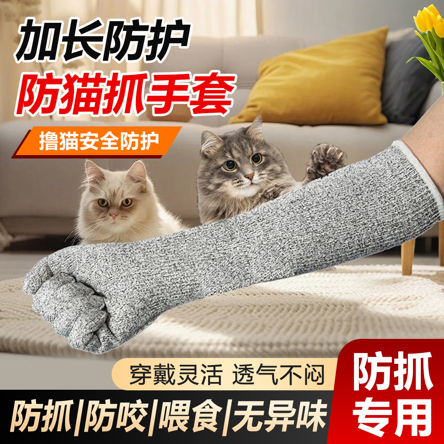猫咪防抓手套防猫宠物狗狗防咬剪指甲猫爪训猫撸猫神器鹦鹉小宠用