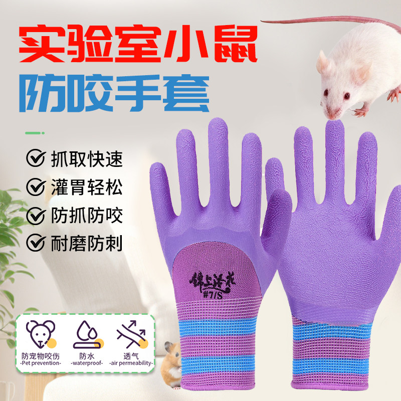 防咬抓加厚耐撕咬手套实验室小鼠大鼠仓鼠鹦鹉猫咪喂食金丝熊乌龟