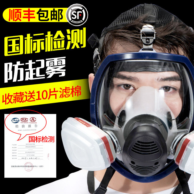 防毒面具全面罩喷漆工专用防护罩化工全脸面罩气体放毒氧气实验室