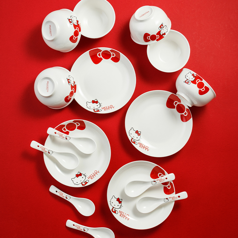 HELLO KITTY 红色蝴蝶结 陶瓷碗碟餐具套装 10件套 天猫优惠券折后¥39包邮(¥69-30) HELLO KITTY 红色蝴蝶结 陶瓷碗碟餐具套装 10件套 天猫优惠券折后¥39包邮(¥69-30)