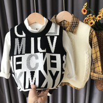 Child Horse Pinch Tide Winter Girl Knit Vest Han Edition Foreign Gas One Year Old Baby Waistcoat Autumn Winter Outwear Boy Dress
