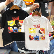 Boy short sleeve T-shirt 2021 Summer children Half-sleeve blouse Tide Cartoon Printed Short Sleeve Cotton T-Shirt Girl dress