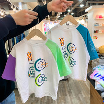 Childrens clothing male and female short sleeves T-shirt 2021 Summer clothes new childrens letters printed blouses
