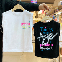 Korean womens clothing 2021 new letter graffiti cotton T-shirt boys vest summer thin sleeveless suspenders