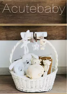 Environmental protection bamboo basket baby gift box pure cotton long-sleeved ha clothes newborn gift set box men and women full moon baby