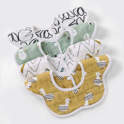 Детский хлопковый марлевый нагрудник, защитный водонепроницаемый летний тонкий слюнявчик для еды