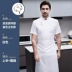 Phục vụ quần áo lụa băng đầu bếp nam mùa hè tay ngắn khách sạn nhà hàng lẩu bếp nhanh khô co giãn quần áo làm việc tùy chỉnh mẫu áo đầu bếp áo đầu bếp may sẵn 