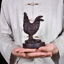  Ebony carved chicken ornaments Solid wood big rooster Zodiac chicken animal Feng Shui Home Mahogany crafts
