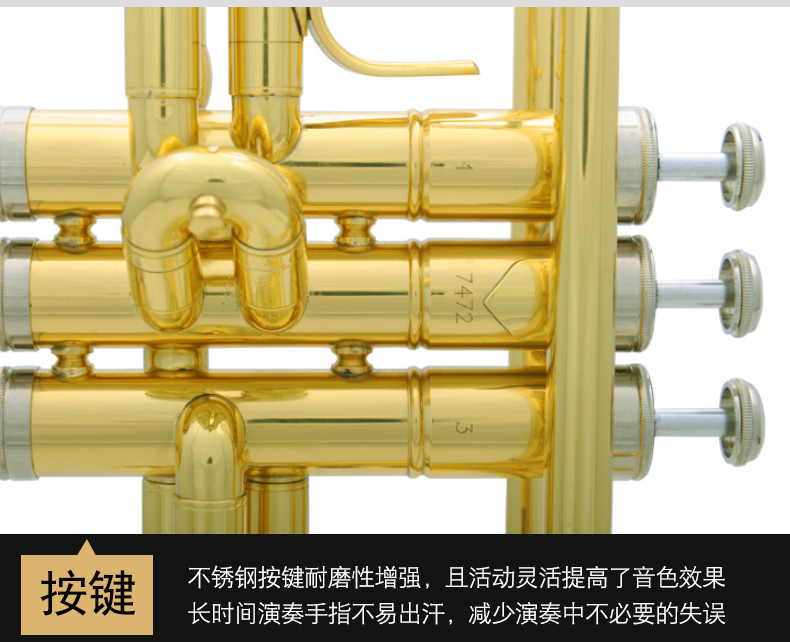 Hot jbtr-400 nhạc cụ nhỏ vàng bạc thả b giai điệu chính thức ba giai điệu bắt đầu đầy đủ sơn vàng - Nhạc cụ phương Tây đàn guitar điện