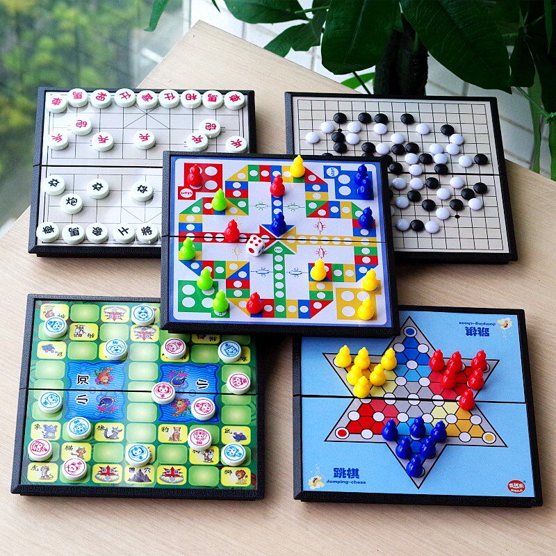 Magnetic Backgammon Chess Checkers Flying Chess Fighting Animal Chess Educational Toys Parent-child Interactive Early Education Children's Chess Board Game