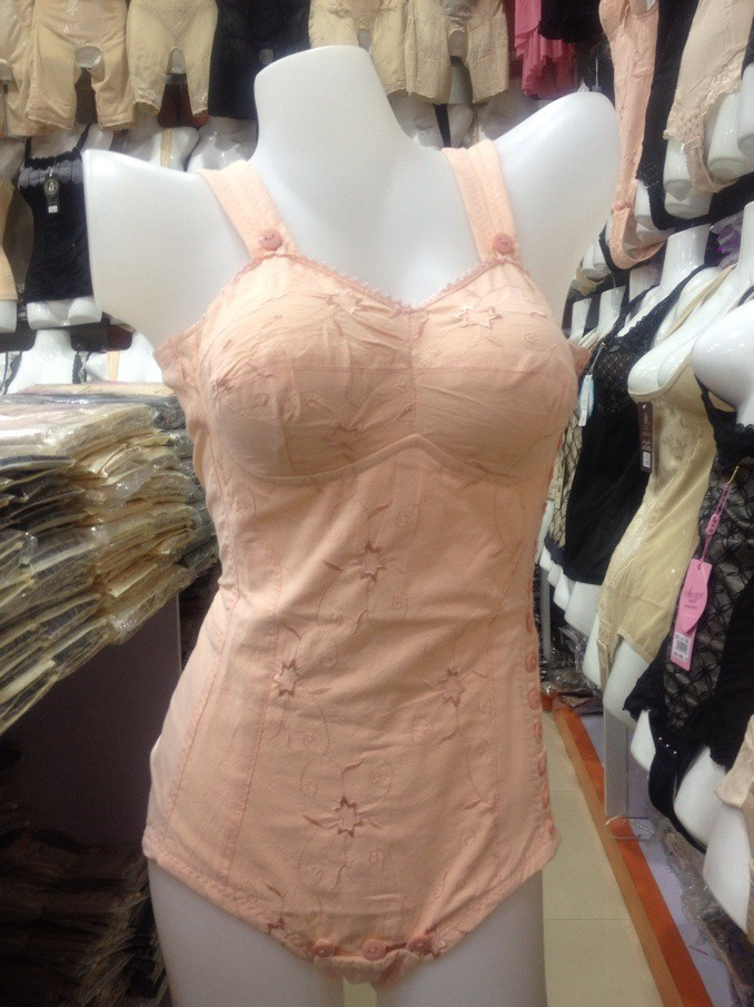 Cotton Xiêm body định hình quần áo bó sát cơ thể định hình cơ thể giảm béo bụng áo nịt ngực 100% cotton với cơ thể đi bộ bộ quần áo định hình cơ thể