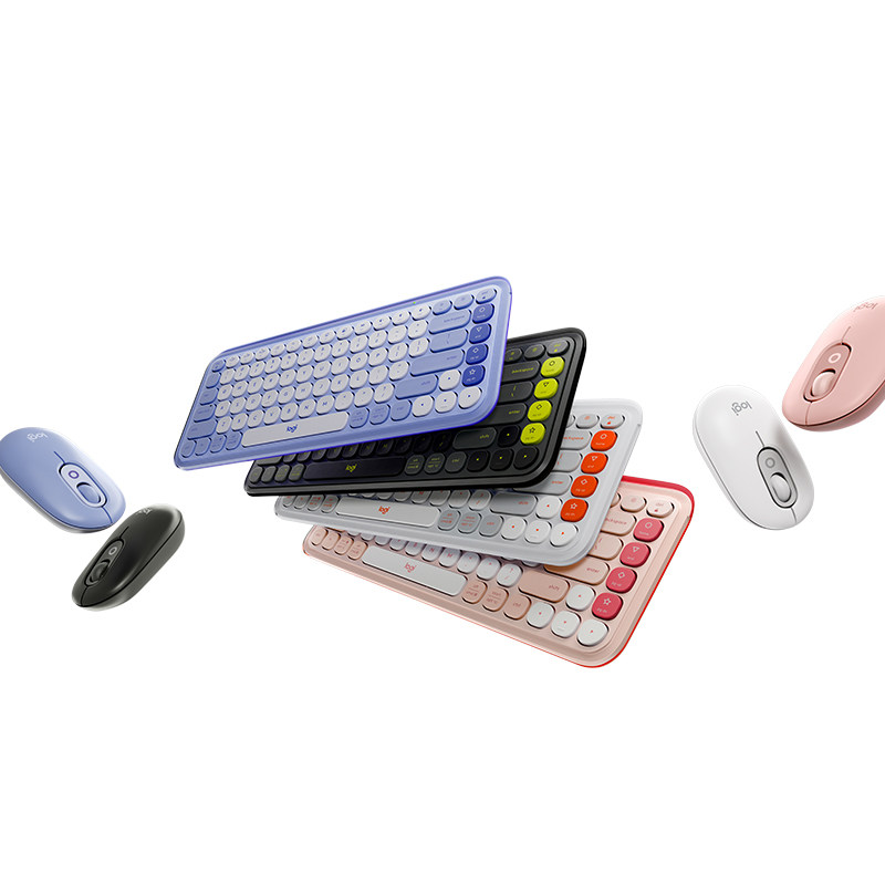 Logitech Pop Icon Combo Wireless Bluetooth Keyboard and Mouse Set for Office Laptops and Apple Multi-Device Switching
