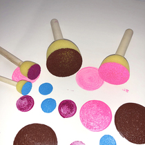  Sponge stick Printing shoot Painting stick Painting brush Hand painting pigment brush Painting graffiti Sponge painting brush brush