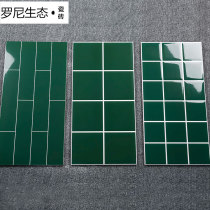 Simple kitchen tiles Nordic modern bathroom wall tiles Toilet bathroom Dark green glazed tiles Blue kitchen tiles