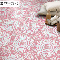 Nordic Small Flower Brick Art Tile Pink Toilet Wall Brick Kitchen Balcony Anti-Slip Floor Tile Grey Flower Sheet Magnetic Brick