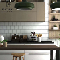 Minimalist toilet tile Nordic white small square brick wall brick bathroom Kitchen small white brick pink grey full tile