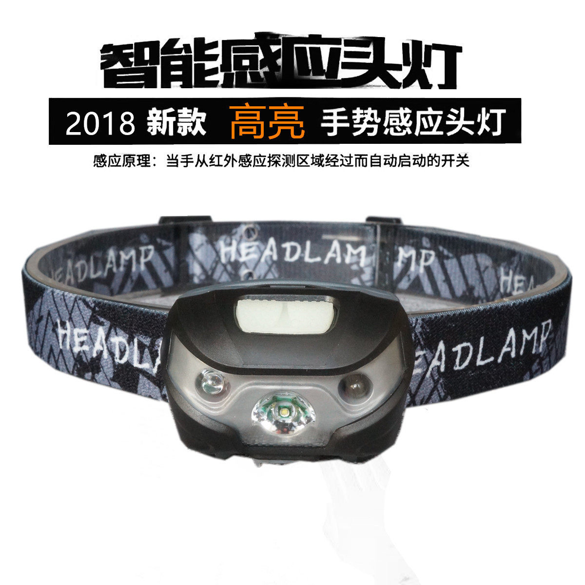 New 5W glare USB charging induction headlights outdoor fishing hiking night running camping waterproof LED headlights-Taobao