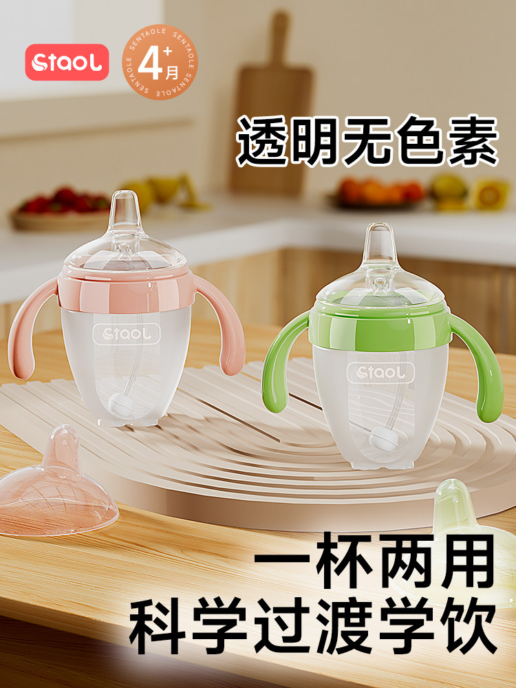 Learning Drinking Cup, Duckbill Cup, Baby Silicone Bottle for Infants over 6 Months Old, Anti-Choking Cup for Infants and Young Children to Drink Milk and Water