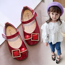 Kids Boat Shoes Girls Spring Autumn Square Toe Girls Leather Shoes 2021 New Korean Style Spring Autumn Fashion Baby Anti-slip Single