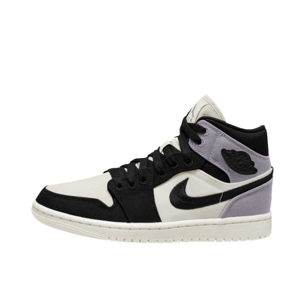 Jordan Air Jordan 1 Mid Se Mid-Top Basketball Shoes for Women, White and Purple Dv0427-100
