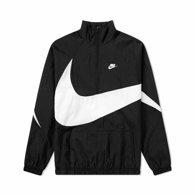 Nike Sportswear Big Swoosh Full-Zip Woven Stand Collar Logo Jacket Ar3133-010 Nike Sportswear Big Swoosh Full-Zip Woven Stand Collar Logo Jacket Ar3133-010