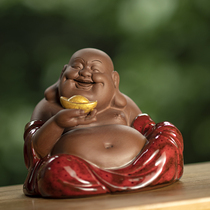 Big belly Miller Buddha statue ceramic furniture and smile Buddha statue parlor office decoration gift