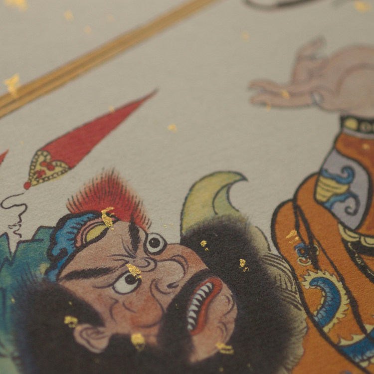 New Year's Lunar New Year Door God Stickler Traditional Year Painting like wall stickers Yang Liuqing paper hang painting Spring Festival Fueword sticker door sticker