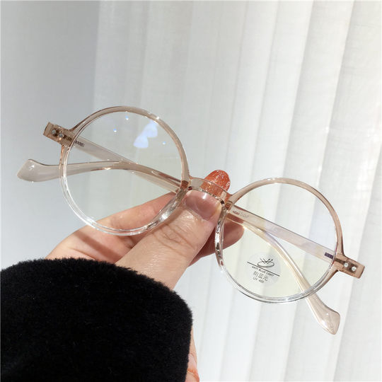日系茶色可爱小圆框眼镜文艺复古眼镜架配近视眼镜框学生男女潮