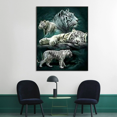 Pindu Tiger Lion Animal Diy цифровой масляной рисовать