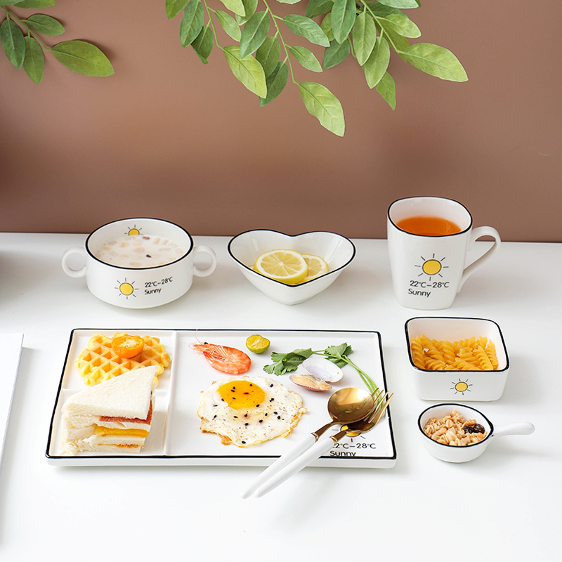 Thai-Style Steak Dinner Plate, Western Food, Couple, Internet Celebrity, Children's Individual Serving Plate, Knife and Fork, Breakfast Cutlery Set