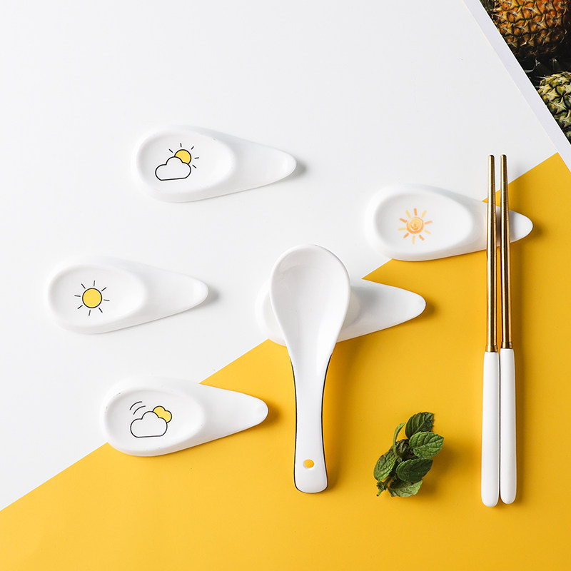 Teremain Lovers of Ceramic Chopsticks Nursery style creative cute chopstick pillows cutlery Double with spoon Spoon Trust frame 676