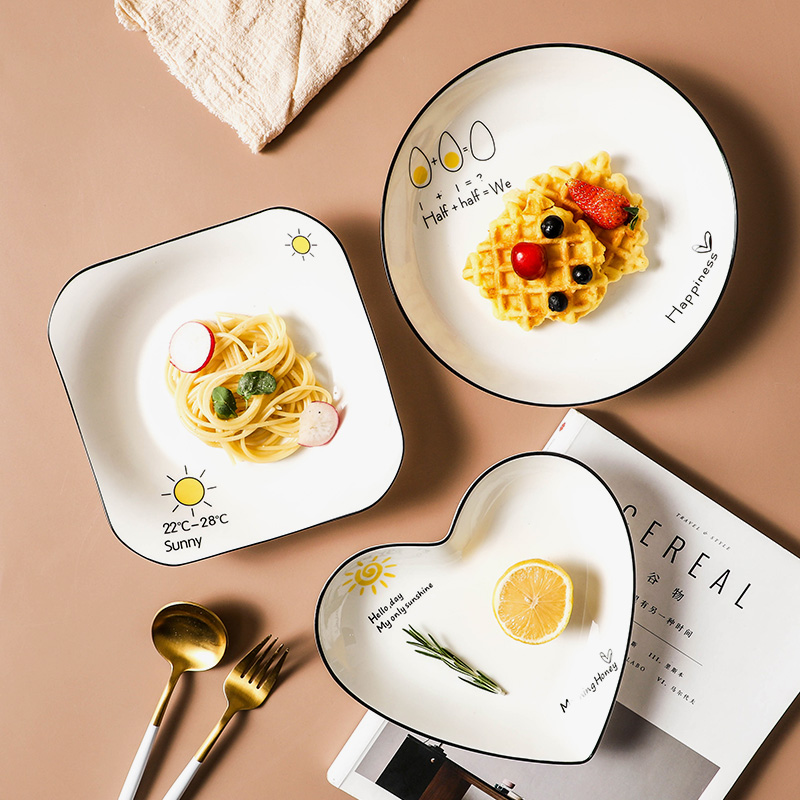 Thai lament 4 plate set Nordic INS creative steak western plate family breakfast heart-shaped dish 757