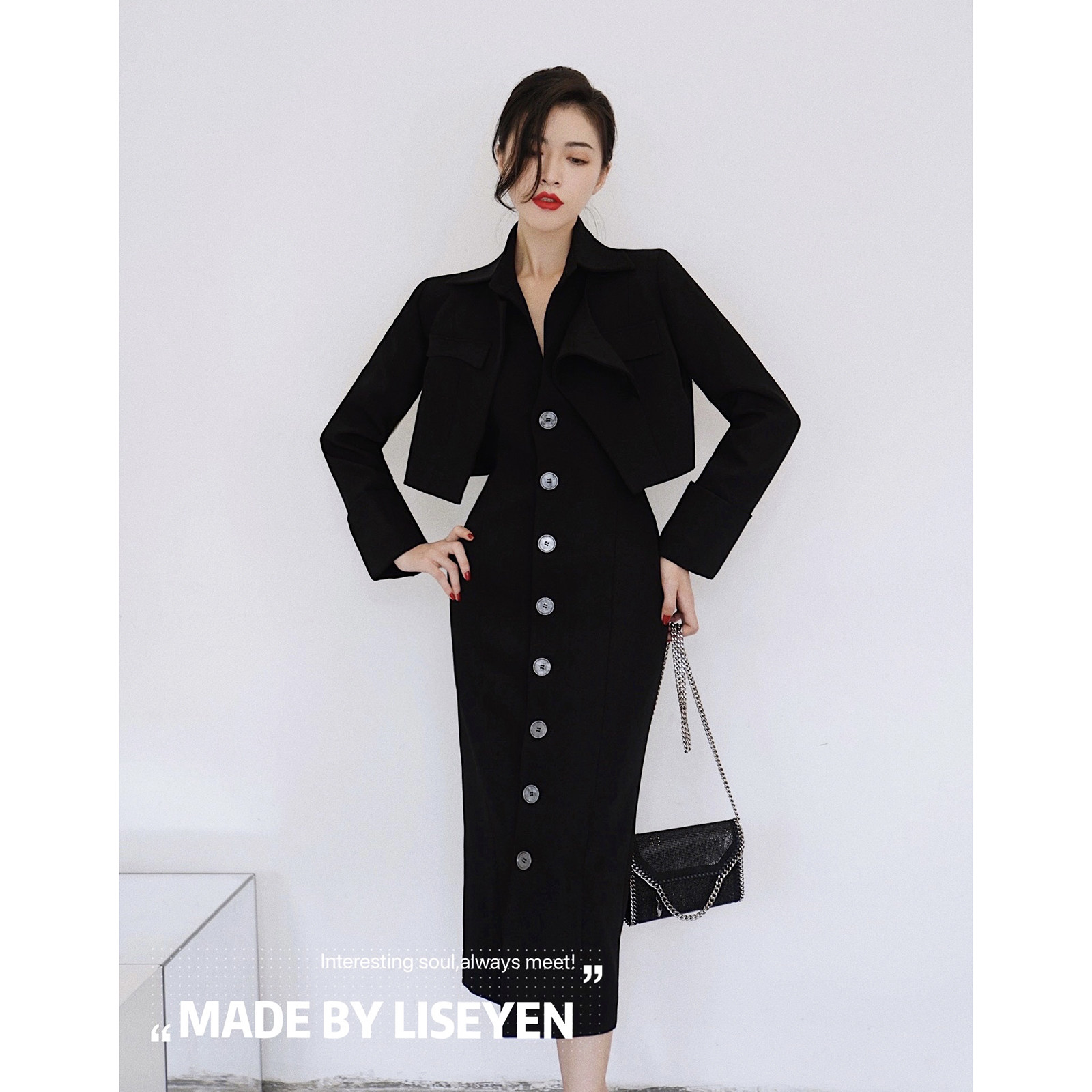 LISEYEN2022 years new spring Fashion display slim coat temperament with long version of long sleeve female design