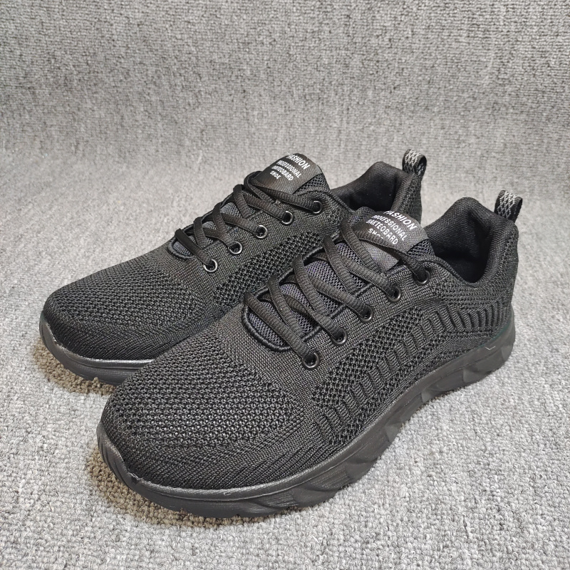 Foreign Trade Last Order Summer Black Work Men's Shoes Lightweight Breathable Mesh Soft Sole Casual Sports Shoes Men's Non-Slip and Comfortable