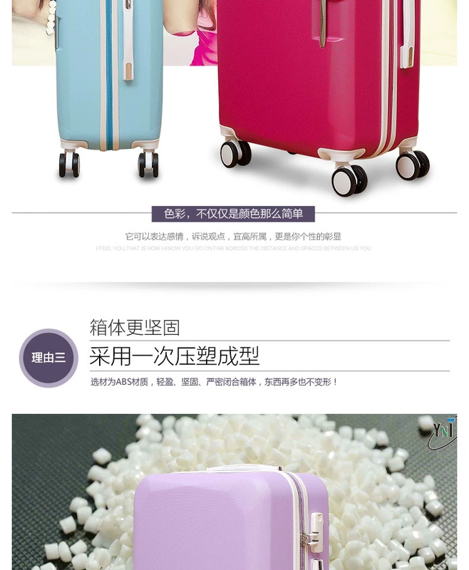 24 inch in mật khẩu xe đẩy du lịch trường hợp nữ net vali đỏ học sinh trung học Phiên bản tiếng Hàn của nam triều phổ biến bánh xe hộp - Va li